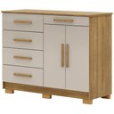 Ver imagem 2 de Cômoda Sapateira para Quarto 2 Portas 5 Gavetas Biana V01 Nature Fendi - Lyam Decor