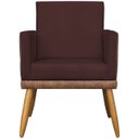 Ver imagem 5 de Kit 2 Poltronas Decorativa para Sala Recepção Escritório Consultório Lis Corino Peroba e Suede