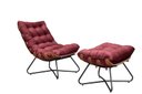 Ver imagem 3 de Poltrona Costela Decorativa com Puff Madeira Eva Preto - Bordo