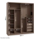 Ver imagem 4 de Guarda Roupa Modulado 100% MDF 2 Portas de Correr Orion CabeCasa MadeiraOriginals Marrom
