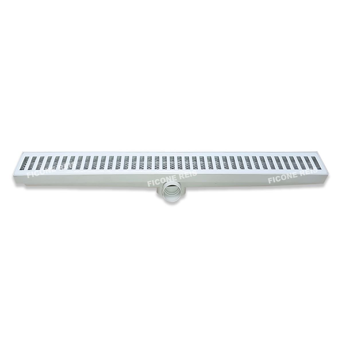 Ralo Linear 5x70 Grelha Aluminio Branco Com Tela Anti Insetos e Coletor Branco - 2