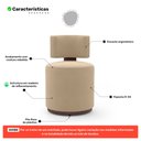 Ver imagem 3 de Puff Decorativo Orgânico Living Melis Veludo Bege Sintético Marrom - Desk Design