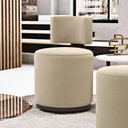 Ver imagem 2 de Puff Decorativo Orgânico Living Melis Veludo Bege Sintético Marrom - Desk Design