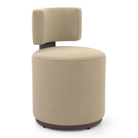 Puff Decorativo Orgânico Living Melis Veludo Bege Sintético Marrom - Desk Design