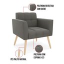 Ver imagem 3 de Kit 1 Sofá Namoradeira e 1 Poltrona Elisa Suede Pés Palito Natural - D'Rossi Cor Grafite