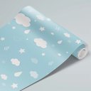 Ver imagem 4 de Papel de Parede Infantil - Nuvens, Gotas e Estrelas Arte Destaque 1,50 Metros