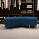 Ver imagem 1 de Puff Decorativo Orgânico Alana Bouclé Azul
