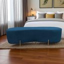 Ver imagem 7 de Puff Decorativo Orgânico Alana Bouclé Azul