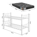 Ver imagem 4 de Cama Beliche Metálica Solteiro com Escada em Aço Reforçado com Colchões D23 Inclusos - Branca