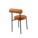 Ver imagem 2 de Cadeira Roll Estofado Courissimo Caramelo Base Aço Carbono Preto - Casa Maju