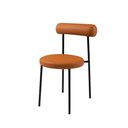 Ver imagem 1 de Cadeira Roll Estofado Courissimo Caramelo Base Aço Carbono Preto - Casa Maju