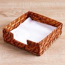 Ver imagem 2 de Porta-guardanapo de Papel Porta Treco Rattan Casa 18x18cm Mek