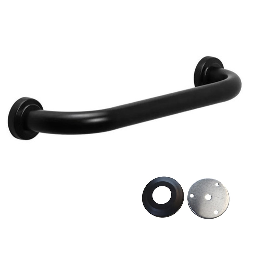 Barra de Apoio Inox 60cm Alça Preta Kit 3 Unidades Idoso Deficiente Acessibilidade Banheiro Box - 8
