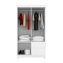 Ver imagem 3 de Guarda Roupa Roupeiro 04 Portas Lotus Branco Rosa Flex Demóbile