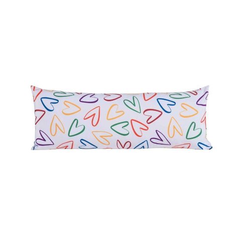 Capa para Travesseiro Fofuxinho Colorê 1 Peça 90cm X 35cm 100% Poliéster com Zíper Cor:love