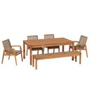 Ver mais imagens de Mesa de Jantar com Banco de Madeira 180cm e 04 Cadeiras Trammare C07 Corda Rami - Lyam Decor