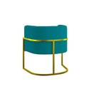 Ver imagem 2 de Kit 2 Poltronas + Sofá 2 Lugares Base de Metal Gold Balaqui Azul Turquesa