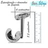 Varão para cortina de teto Simples 1,00 Metros Cromado 28 mm Suporte Metal Decor Varão de cortina pa - 3