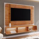 Ver imagem 1 de Painel para TV de até 75 Polegadas com LED Antares Off White/Cobre- Casa Giulia