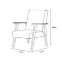 Ver imagem 4 de Kit 2 Poltronas Decorativas para Sala de Estar Juliana Veludo Bege Base Madeira Maciça