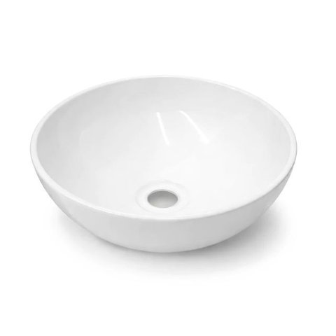 Cuba Pia para Banheiro em Plastico Lavabo Sobrepor Redonda ou Retangular.:branco Redonda