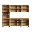 Ver imagem 4 de Cozinha Completa 100% MDF 5 Peças 13 Portas e Tampo 270cm Noruega Canelada Espresso Móveis Bege/Amêndoa/Off White