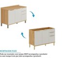 Ver imagem 5 de Cozinha Completa 100% MDF 5 Peças 13 Portas e Tampo 270cm Noruega Canelada Espresso Móveis Bege/Amêndoa/Off White
