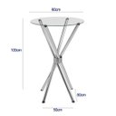 Ver imagem 3 de Mesa Bistrô Alta 1,00 Metro Cozinha Pé Palito Cromada com Tampo de Vidro Redondo 60cm Poltronas do S