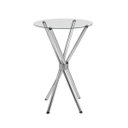 Ver imagem 1 de Mesa Bistrô Alta 1,00 Metro Cozinha Pé Palito Cromada com Tampo de Vidro Redondo 60cm Poltronas do S
