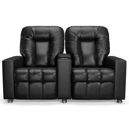 Poltrona Reclinável para Cinema 2 Lugares Praddo Fh9 Pu Preto Brilho - Mpozenato - 5