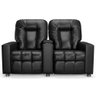 Poltrona Reclinável para Cinema 2 Lugares Praddo Fh9 Pu Preto Brilho - Mpozenato - 5