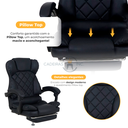 Ver imagem 3 de Cadeira de Escritório Diana com Pillow Top Cor Preta com Apoio de Pé