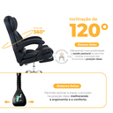 Ver imagem 4 de Cadeira de Escritório Diana com Pillow Top Cor Preta com Apoio de Pé