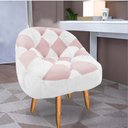 Ver imagem 1 de Poltrona Paloma Escritório Sala Pé Palito Suede Branco e Suede Rosa Bebê - Dominic Decor