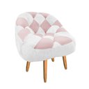 Ver imagem 2 de Poltrona Paloma Escritório Sala Pé Palito Suede Branco e Suede Rosa Bebê - Dominic Decor