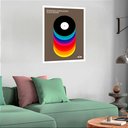 Ver imagem 2 de Quadro Decorativo Bauhaus Discos Cores - 70x50cm:moldura Branca