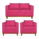 Ver imagem 1 de Kit Sofá 2 e 3 Lugares e 2 Poltronas Europa 180 cm Estilo Conforto e Elegância Suede Pink - Amarena