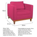 Ver imagem 5 de Kit Sofá 2 e 3 Lugares e 2 Poltronas Europa 180 cm Estilo Conforto e Elegância Suede Pink - Amarena