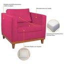 Ver imagem 7 de Kit Sofá 2 e 3 Lugares e 2 Poltronas Europa 180 cm Estilo Conforto e Elegância Suede Pink - Amarena