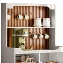 Ver imagem 2 de Armário Bancada Cantinho do Café Off White Perolizado/tauari Ripado 1 Porta