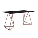 Ver imagem 2 de Escrivaninha Mesa Bela Vista Cobre e Tampo Preto