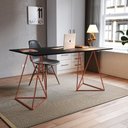 Ver imagem 1 de Escrivaninha Mesa Bela Vista Cobre e Tampo Preto