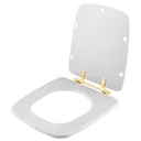 Ver imagem 2 de Assento Sanitário Poliester Boss Branco Para Vaso Incepa Com Ferragem Dourada