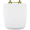 Ver imagem 1 de Assento Sanitário Poliester Boss Branco Para Vaso Incepa Com Ferragem Dourada