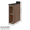Ver imagem 3 de Balcao com Tampo 2 Nichos MDF 20 cm Kali 1221622 Carvalho Toq Nicioli