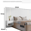 Ver imagem 5 de CABECEIRA CAMA CASAL KING FLORENÇA COM MESA DE CABECEIRA E LED – BRANCO