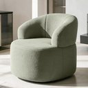 Ver imagem 4 de Poltrona Giratória Orgânica para Sala de Estar Living Helena L02 Bouclê Oliva - Lyam Decor