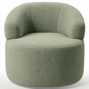 Ver imagem 2 de Poltrona Giratória Orgânica para Sala de Estar Living Helena L02 Bouclê Oliva - Lyam Decor