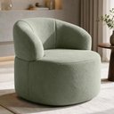 Ver imagem 3 de Poltrona Giratória Orgânica para Sala de Estar Living Helena L02 Bouclê Oliva - Lyam Decor