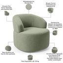 Ver imagem 5 de Poltrona Giratória Orgânica para Sala de Estar Living Helena L02 Bouclê Oliva - Lyam Decor